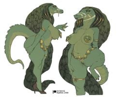 1girls ammit ammit_(moon_knight) big_breasts egyptian egyptian_mythology furry green_body green_scales large_breasts marvel marvel_cinematic_universe moon_knight_(series) nipple_piercing nipples pussy reptilian_orbit