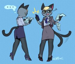 ... 2022 animal_crossing anthro ass clothed clothing crossdressing felid feline felis fur furry furry_only male male_only nintendo pantyhose raymond_(animal_crossing) somik tagme tail