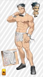 chibi da_thach ero_condo flaccid flaccid_penis kienbiu loincloth male_focus male_only muscles muscular muscular_male see-through twitter_user_oc