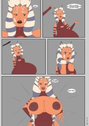 2girls ahsoka_tano areolae belly big_belly big_breasts big_lips breast_expansion breasts breasts_out clone clone_wars comic ergos female female_only happy huge_breasts multiple_girls nipples orange_skin parted_lips post_vore same_size_vore smile star_wars teeth the_clone_wars:_season_three togruta vore