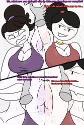 armpit_fetish armpit_grinding armpit_sandwich armpits black_hair brown_hair dialogue jaiden jaiden_animations jaidenanimations jaidens_mom mob_face mother_and_daughter ponytail reaper2545 slobbyslapper sports_bra sssir sssir8 tagme text youtube