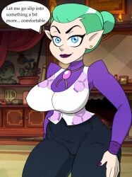 alternate_body_type alternate_breast_size alternate_version_available blue_eyes chris_bryer clothed clothing female fully_clothed green_hair lipstick milf necklace odalia_blight pale_skin pointy_ears purple_lipstick purple_nails smooth_skin the_owl_house thick_thighs