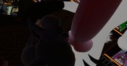 3d animal_genitalia animal_genitals animal_penis anthro anthro_only balls black_fur blep canid canine canine_genitalia canine_genitals canine_penis duo erect erect_penis erection fur furry furry_only genitals knot licking_penis male male/male male_only naked nude penis red_penis red_tongue rexouium taidum vr_media vrchat vrchat_avatar white_fur