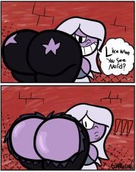 amethyst_(steven_universe) big_ass big_breasts big_butt cartoon_network mrmasskie purple_skin steven_universe thick_thighs torn_clothes torn_clothing