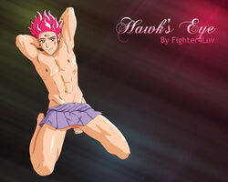 bishoujo_senshi_sailor_moon clothing fighter4luv hawk's_eye male male_only muscle pink_hair solo source_request