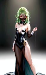 ai_generated arms ass breasts eyes face female full_body green_hair hair humanoid legs limbs long_hair stable_diffusion