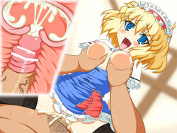 ahe_gao ahe_gao alice_margatroid blonde_hair blonde_hair censored cum cum_inside highres mugen_panda penis touhou