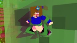 1boy 1boy1girl 1girls 3d adult bisexual_(female) blue_eyes breasts brown_hair clothed_female commission female female_only from_behind horny_female human humanoid maddie_burr mine-imator minecraft monster no_panties olivialewdz open_mouth outside rape slime tagme tentacle vaginal_penetration