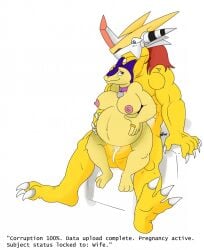 anthro brown_eyes claws collar crossover cum digimon english_text nelsonnoir pokemon pokemon_(species) pokemon_gsc pregnancy pregnant straight typhlosion vicorygreymon