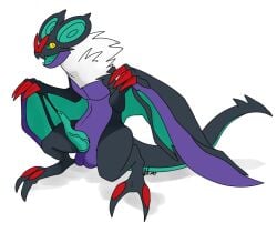 anthro balls claws dragon erection male male_only nelsonnoir noivern open_mouth penis pokemon pokemon_(species) pokemon_xy solo tail veiny_penis wings yellow_eyes