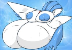 anthro big_breasts bloodtail breasts eyeshadow female female_gardevoir furry gardevoir hi_res huge_breasts large_breasts muscular muscular_female nintendo pokémon_(species) pokemon pokemon_(species) shiny_pokemon solo thick_thighs white_body