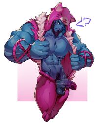 1boy balls bara beard boner erection facial_hair holo_eden league_of_legends male male_only meowrick muscles muscular penis solo solo_male yorick