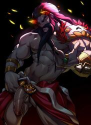 balls bara beard dilf european_mythology facial_hair gay greek_mythology hades_(game) hades_(hades) hades_(mythology) holo_eden inviting male male_only mature_male muscles muscular muscular_male mythology penis solo solo_male source_request supergiant_games year_request