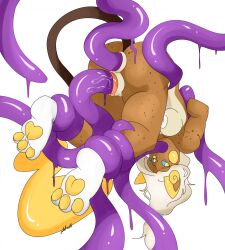 alolan_raichu anthro anthrofied ass blue_sclera furry nelsonnoir pawpads pokemon pokemon_(species) pokemon_rgby pokemon_sm raichu tail tentacle tentacle_rape yellow_eyes