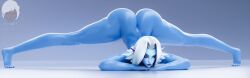 1girls 3d ass big_ass blue-skinned_female blue_skin elf female hi-rez_studios jack-o_pose looking_at_viewer nude nude_female paladins pointy_ears saati_(paladins) spread_legs white_hair yazanios yellow_eyes