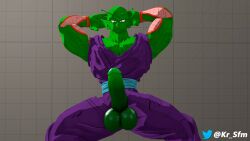 3d big_balls big_penis boner dragon_ball dragon_ball_super dragon_ball_z erection fully_clothed green_skin kr_sfm looking_at_viewer male_focus male_only piccolo self_upload smiling solo solo_male