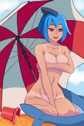 1girls 2d bigbadwolf95 blue_hair breasts completely_naked completely_nude completely_nude_female covered_breasts covering_breasts female female_focus female_only female_solo highres looking_at_viewer mako_(azuumori) naked naked_female nude nude_female red_eyes shark shark_girl shark_tail short_hair solo solo_female tagme tan_skin tanline tanlines tanned tanned_skin thighs