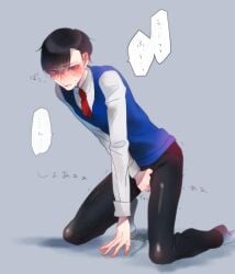 accident black_hair blush blush dark_hair incontinence out_indigo peeing