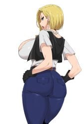 1girls alternate_version_available android_18 blonde blonde_female blonde_hair blonde_hair_female blue_eyes cameltoe cleavage curvy dragon_ball erect_nipples female huge_areolae huge_ass huge_breasts puffy_nipples short_hair thick_lips timaturixp voluptuous wide_hips yellow_hair