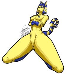 animal_crossing ankha ankha_(animal_crossing) ankha_ride_(minus8) breasts breasts_out cat_ears cat_tail catgirl egyptian feline female female_focus female_only furry furry_breasts furry_ears furry_only furry_tail game nintendo