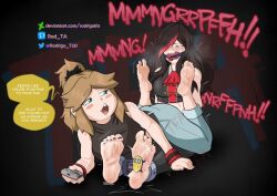 bondage feet fingernails gag nail_polish pokemon red_nails rodrigo_tckl toenail_polish toenails