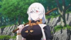 1girls atelier_(series) atelier_ryza atelier_ryza_ever_darkness_&_the_secret_hideout_the_animation breasts clothing holding_object large_breasts lila_decyrus screencap white_hair