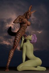 3d_(artwork) 5_toes abs anthro arched_back areola athletic athletic_herm athletic_intersex big_breasts black_stripes black_tail breasts brown_body brown_skin chiropteran digital_media_(artwork) duo earthclan3d feet fellatio femboy fignering_partner finger_fuck fingering fluffy fluffy_tail frenum_ladder frenum_piercing genital_piercing genitals gigi_(earthclan) girly green_body green_eyes green_skin hair herm herm/male herm_penetrated herm_penetrating herm_penetrating_male hi_res holding_breast humanoid humanoid_feet humanoid_pointy_ears intersex intersex/male intersex_penetrated intersex_penetrating intersex_penetrating_male kneeling ladder_piercing looking_down looking_up male male_penetrated mammal navel nipples no_wings oral orc orc_femboy penetration penile penis penis_piercing piercing pink_hair plantar_flexion sex side_butt small_waist striped_body striped_skin stripes toes undercut vaginal_penetration wide_stance