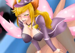 1boy 1boy1girl 1girls 9_tails ahri alternate_costume alternate_hair_color alternate_hairstyle animal_ear_fluff animal_ears animal_girl big_breasts blonde_hair breasts busty child_bearing_hips cleavage clothing curvaceous curves curvy curvy_body curvy_female curvy_females curvy_figure curvy_hips eyelashes eyeliner eyeshadow facial_markings female female_penetrated fluffy fluffy_ears fluffy_tail fluffy_tails fox fox_ears fox_girl fox_tail furry_tail glistening glistening_body glistening_breasts glistening_hair glistening_skin hat hips hourglass_figure huge_breasts human human_on_humanoid human_penetrating human_penetrating_humanoid humanoid humanoid_penetrated inner_ear_fluff kemonomimi kitsune large_breasts league_of_legends light-skinned_female light_skin long_hair male male/female male_on_female male_penetrating male_penetrating_female multiple_tails nine_tailed_fox pale-skinned_female pale_skin penetration penis_in_pussy penis_in_vagina popstar_ahri riot_games sex snowgod tail thick_thighs thighs vastaya video_games voluptuous wide_hips yellow_eyes