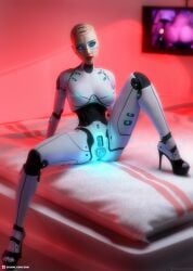 1girls 2021 3d android bed bedroom black_high_heels blue_eyes female female_only glowing_eyes glowing_genitalia glowing_markings high_heels indoors leg_up legs_apart lipstick looking_at_viewer nude nude_female on_bed one_leg_up open_toe_shoes presenting prostitution red_lipstick robot robot_girl robot_humanoid robot_joints slushe_(website) solo solo_female therealzoh zoh