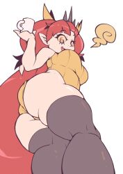 1girls ass big_breasts breasts female hekapoo huge_ass long_hair orange_eyes poorsdraws red_hair solo star_vs_the_forces_of_evil tagme thick_thighs thighhighs