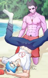 abs anal anal_sex bara beach beach_brother_(squizzle_dizzle) big_penis bisexual black_eyes black_hair black_pubic_hair blue_hair blue_pants blue_pubic_hair blue_shorts bodyguard boyfriend_(friday_night_funkin) brother bulge cap clothing cum cum_in_ass cum_in_mouth cum_inside cum_on_abs cum_on_body cum_on_face cum_on_muscles cum_on_penis cumshot cyan_hair cyan_pubic_hair dark_eyes day demon demon_boy demon_humanoid dot_eyes friday_night_funkin friday_night_funkin_mod gay human male male/male male_focus male_only male_penetrated male_penetrating male_penetrating_male muscle muscles muscular muscular_arms muscular_ass muscular_legs muscular_male nipples pecs pectorals penetration penis penis_size_difference pose pubic_hair purple_body purple_penis purple_skin red_eyes red_shorts sand shirtless shorts size_difference socks sunshine tree twink vein veins veiny_arms veiny_muscles veiny_penis water whistle white_shirt yaoi zeta_ka