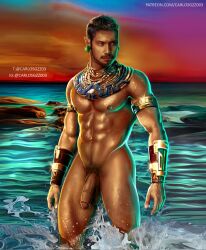 actor beach big_cock big_penis black_panther:_wakanda_forever carlos_gzz celebrity circumcised flaccid flaccid_penis huge_cock in_character latino male male_only marvel marvel_cinematic_universe melanin muscles muscular muscular_male namor native_american_male nude ocean tenoch_huerta uncut water