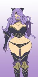 1girls :o ass ass_visible_through_thighs bare_midriff bare_thighs big_ass big_lips bimbo bimbo_body bimbofication bimbofied black_panties brain_drain brain_pop breasts camilla_(fire_emblem) citizen124c4i cleavage elbow_gloves female female_only fire_emblem fire_emblem_fates gloves hair_over_one_eye horns large_breasts lips lipstick long_hair looking_at_viewer midriff nintendo open_mouth panties purple_eyes purple_hair purple_lips purple_lipstick solo thick_lips thighs transformation underwear very_long_hair wide_hips