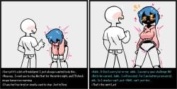 anon blue_hair bottomless female lav_(nekuzx) male mob_face nekuzx orgasm original original_character pink_hoodie pussy robot robot_girl