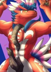 anthro bara gay koraidon looking_at_viewer male male_only muscle muscular_anthro muscular_male pokemon pokemon_(species) pokemon_sv solo solo_male yaoi yiff yunartsn