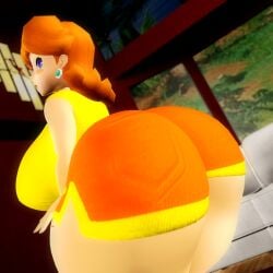 3d ass big_ass big_breasts breasts bubble_butt female huge_ass mario_(series) mario_tennis nintendo princess_daisy shanepr0d tagme