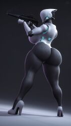 1girls 3d 3d_(artwork) ass female female_only gun haydee haydee_(game) high_heels hk_mp7 huge_ass lamoz571 solo source_filmmaker tagme thick_thighs wide_hips