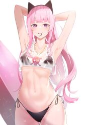 alternate_breast_size bikini hololive hololive_english hololive_myth holomyth mori_calliope see-through_top small_breasts summer tagme three_twosix virtual_youtuber wet