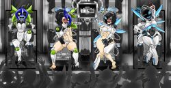 2girls ass breasts female heeled_feet identity_death multiple_girls robot_girl robotization roxxyray thighs transformation