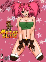 jgm_arts metal_slug military military_uniform nadia_cassel pink_hair shirt shorts snk twintails video_game_character video_games