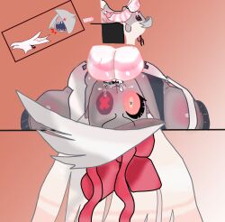 1boy 1girls all_the_way_to_the_base angel_dust_(hazbin_hotel) angry balls balls_deep bow clothed_sex cock_in_mouth cum cum_down_throat cum_in_mouth cum_in_throat cum_inside deepthroat demon demon_boy demon_girl disembodied_penis domination face_fucking fellatio female grey_skin hazbin_hotel humanoid humanoid_penis implied_rape male male_domination on_back oral oral_sex penis penis_in_mouth pink_fur striped_fur stripes sudden_fucking surprised unknown_artist upside-down vaggie_(hazbin_hotel) white_fur white_hair wide_eyed x-ray yelling