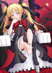 blazblue cum cum_on_body cum_on_feet cum_on_lower_body feet panties rachel_alucard ribbon underwear