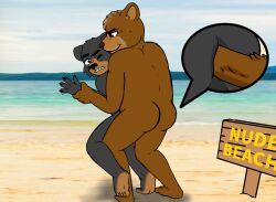 absurd_res age_difference anal anonymous_artist anthro beach duo feet forced hi_res humanoid larger_male male male/male mammal nude_beach public questionable_consent restrained seaside size_difference smaller_male soles story story_in_description suprise_sex ursid