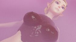 breasts breath_of_the_wild chocolate_on_breasts laying_on_ground lying_on_back nintendo nintendo_switch princess_zelda tamagosan tears_of_the_kingdom the_legend_of_zelda zelda_(tears_of_the_kingdom)