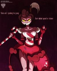 alcasar-reich angry annoyed baroness_von_bon_bon big_ass big_breasts candy cuphead_(game) curvy female fit large_ass large_breasts muscular muscular_female pink_skin revealing_clothes ripped_clothing royalty tagme wide_hips