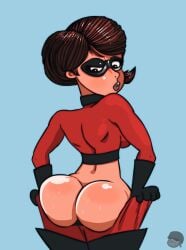 1girls black_eyes brown_hair disney dressing_up elastigirl female female_only gijoepwns helen_parr pixar smooth_skin superheroine sweat sweatdrop sweating the_incredibles