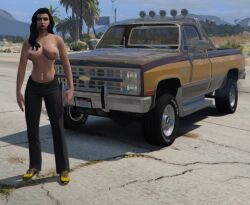 1girls 3d female female_focus female_only grand_theft_auto grand_theft_auto_online gta_online_female_character gtav kempsey_hofferson topless topless_female