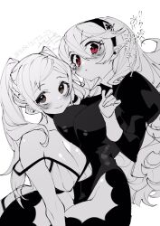 2girls :o adorable bare_thighs big_breasts cleavage corrin_(fire_emblem) corrin_(fire_emblem)_(female) cute female fire_emblem fire_emblem_awakening fire_emblem_fates headband inner_thighs large_breasts multiple_girls negiwo nintendo nipple_bulge nokisita_22 off_shoulder puffy_nipples robin_(fire_emblem) robin_(fire_emblem)_(female) thighs twintails