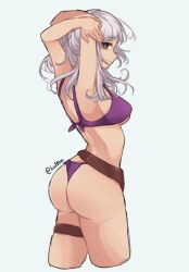 1girls alternate_costume ass belt bikini emi_(kottonart) female fire_emblem fire_emblem_awakening fire_emblem_heroes nintendo official_alternate_costume purple_bikini purple_swimsuit robin_(female)_(summer)_(fire_emblem) robin_(fire_emblem) robin_(fire_emblem)_(female) serafineart1001 solo swimsuit twintails