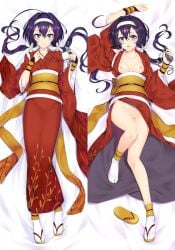 1girls aged_up breasts bungo_stray_dogs dakimakura dakimakura_design female female_only izumi_kyouka izumi_kyouka_(bungo_stray_dogs) kimono looking_at_viewer small_breasts